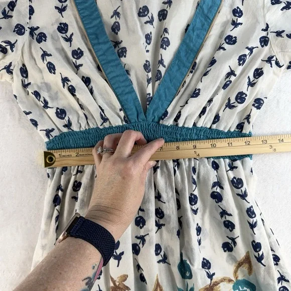 Vintage Y2K Forever 21 M Babydoll Mini Dress Tunic Top Empire Coquette Milkmaid - Picture 10 of 13